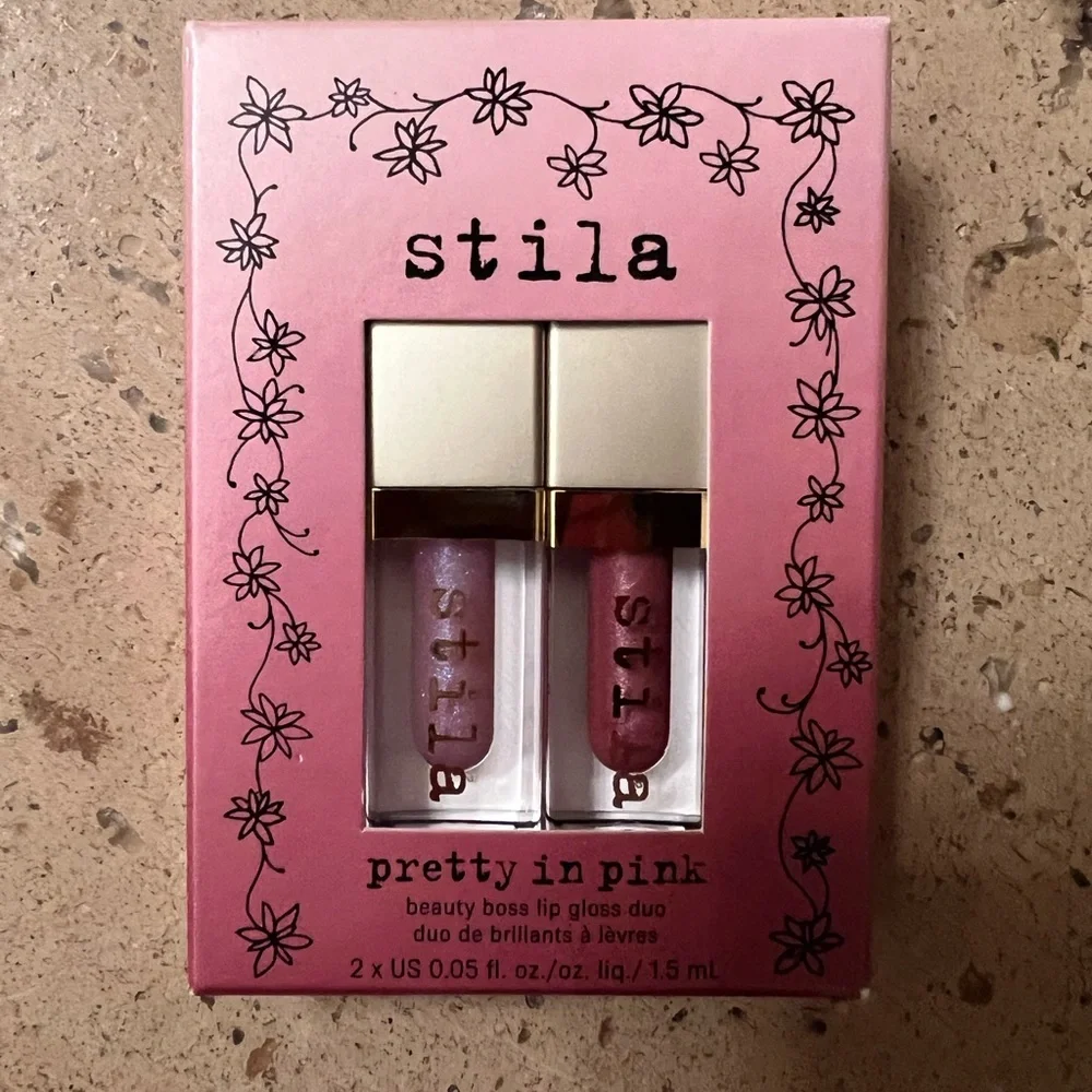 New!! Stila Pretty in Pink Lip Gloss Duo